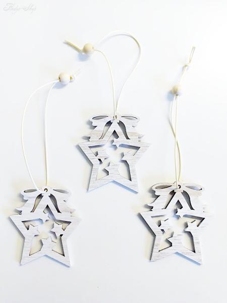 Holzanhänger Stern mit Schleife